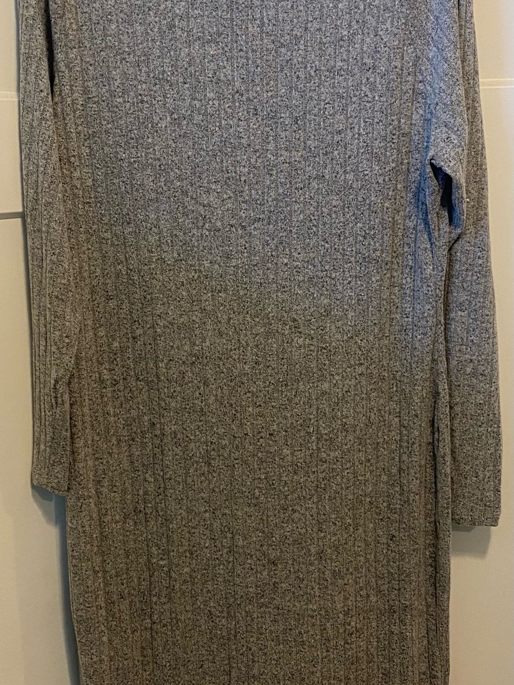 Fashion Nova Women’s Ribbed Long Sleeve Knit Dress in Heather Gray-Size 3X